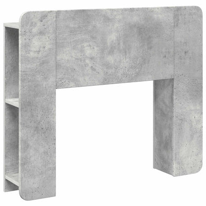 Headboard Cabinet with Storage Concrete Grey Engineered Wood