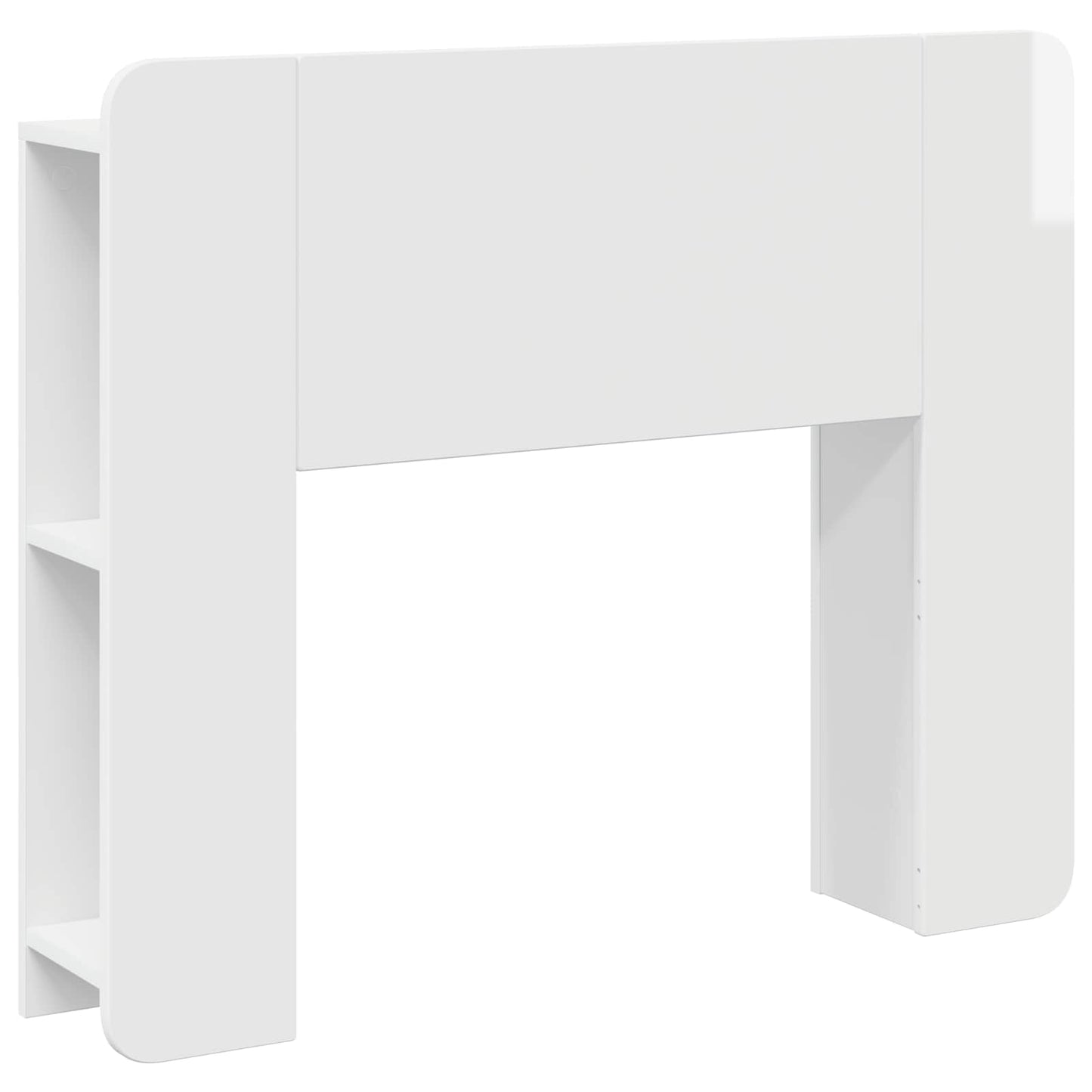 Headboard Cabinet with Storage High Gloss White Engineered Wood