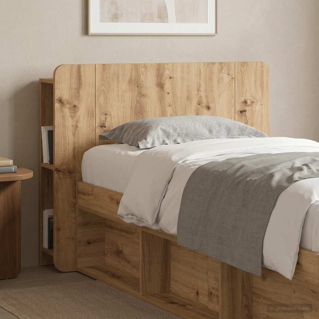 Headboard Cabinet with Storage Artisan Oak 119.5 x 18.5 x 80 cm