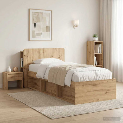 Headboard Cabinet with Storage Artisan Oak 119.5 x 18.5 x 80 cm