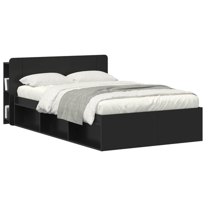 Headboard Cabinet Black 135 x 18.5 x 80 cm Engineered Wood