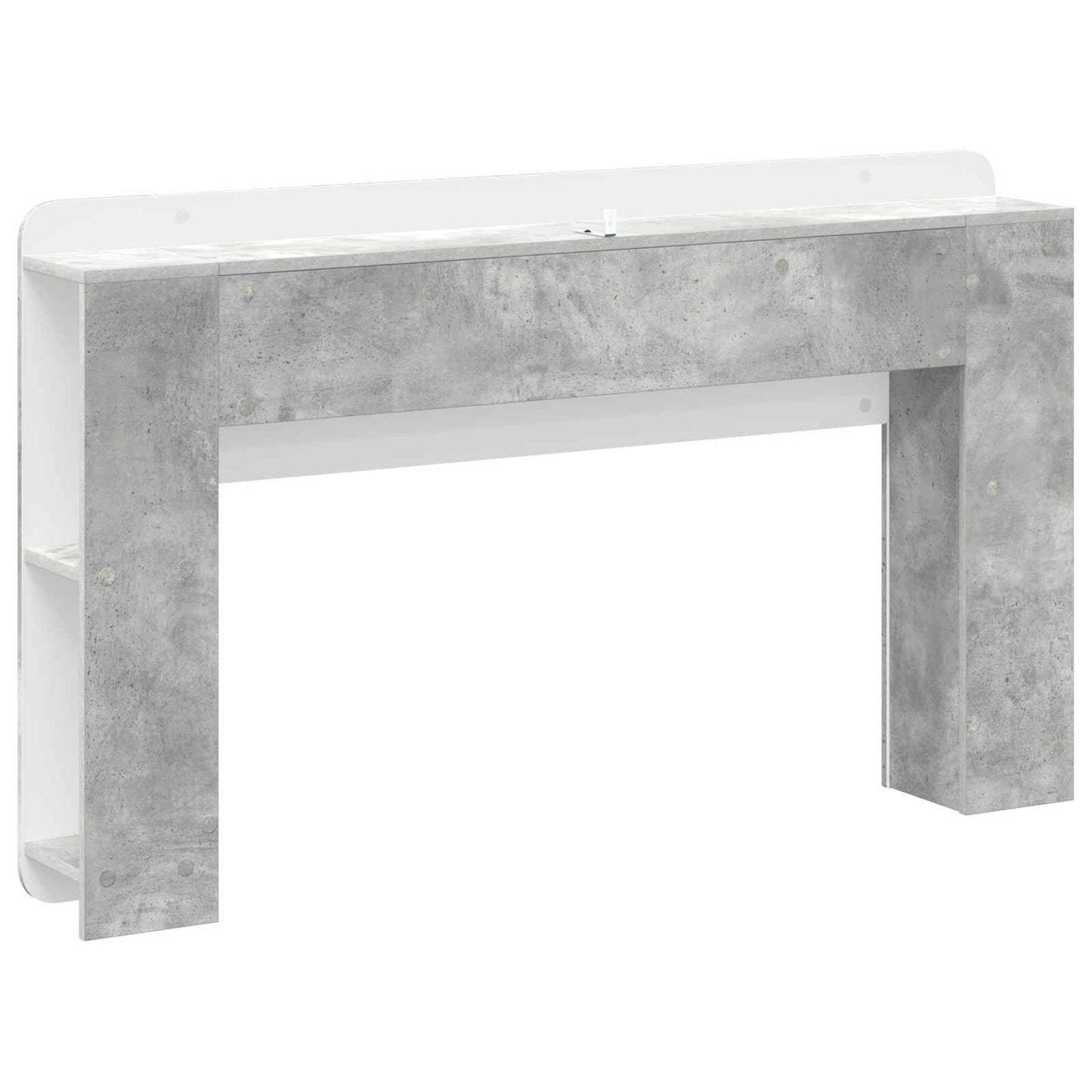 Headboard Cabinet with Storage Concrete Grey Engineered Wood