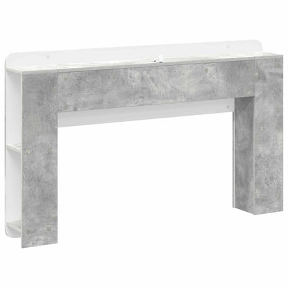 Headboard Cabinet with Storage Concrete Grey Engineered Wood