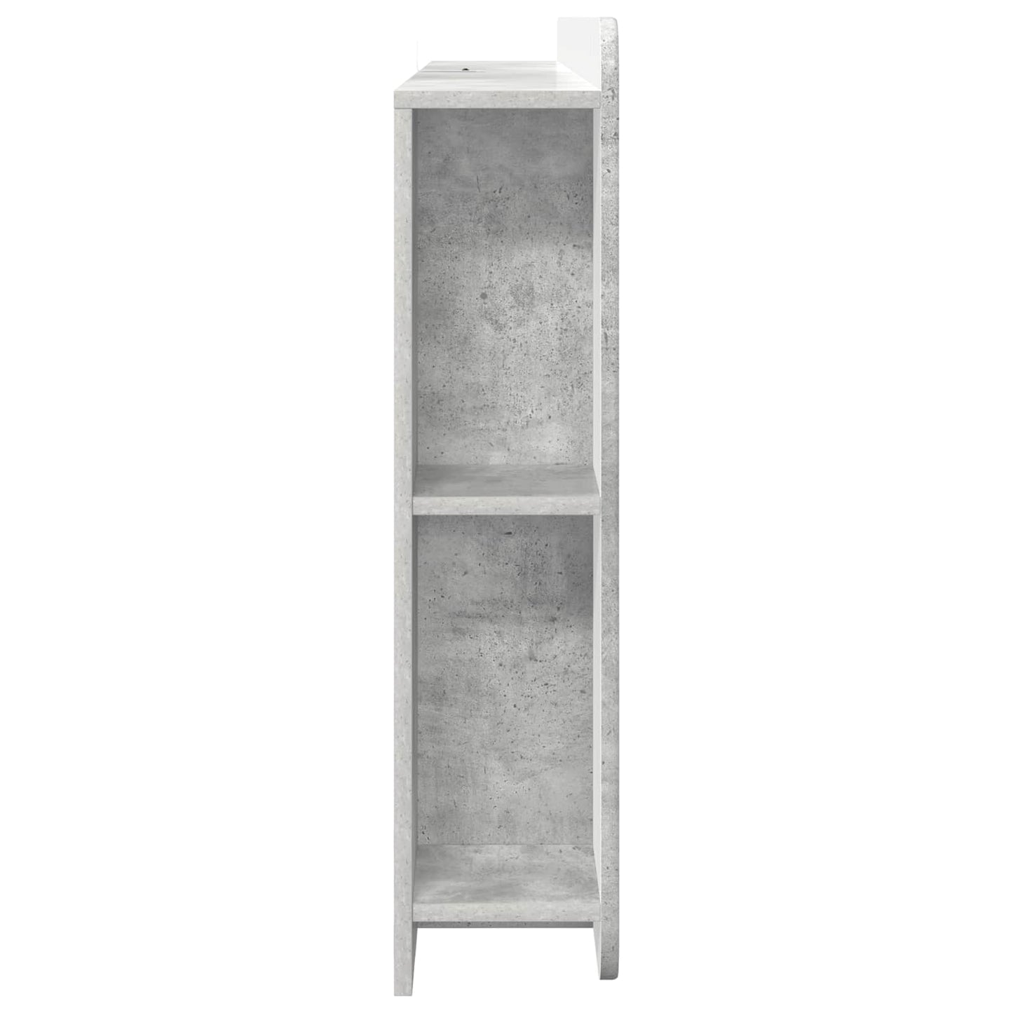 Headboard Cabinet with Storage Concrete Grey Engineered Wood