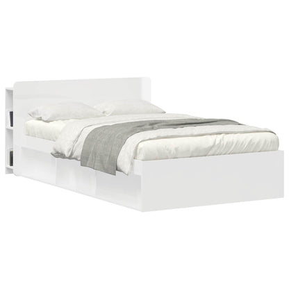 Headboard Cabinet with Storage White Engineered Wood
