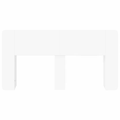 Headboard Cabinet with Storage White Engineered Wood