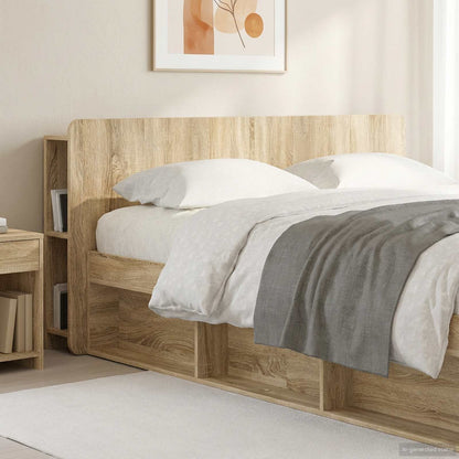 Headboard Cabinet with Storage Sonoma Oak Engineered Wood
