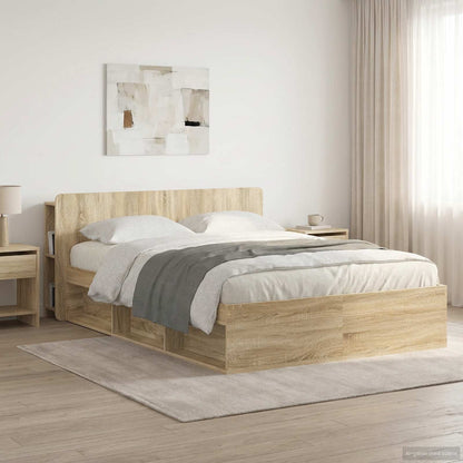 Headboard Cabinet with Storage Sonoma Oak Engineered Wood