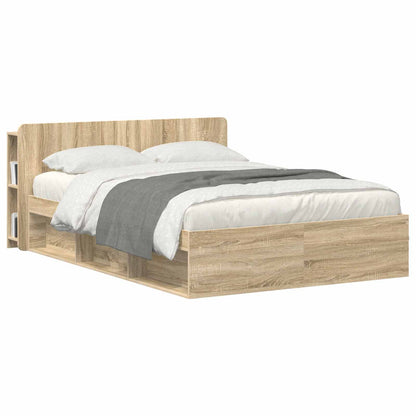 Headboard Cabinet with Storage Sonoma Oak Engineered Wood