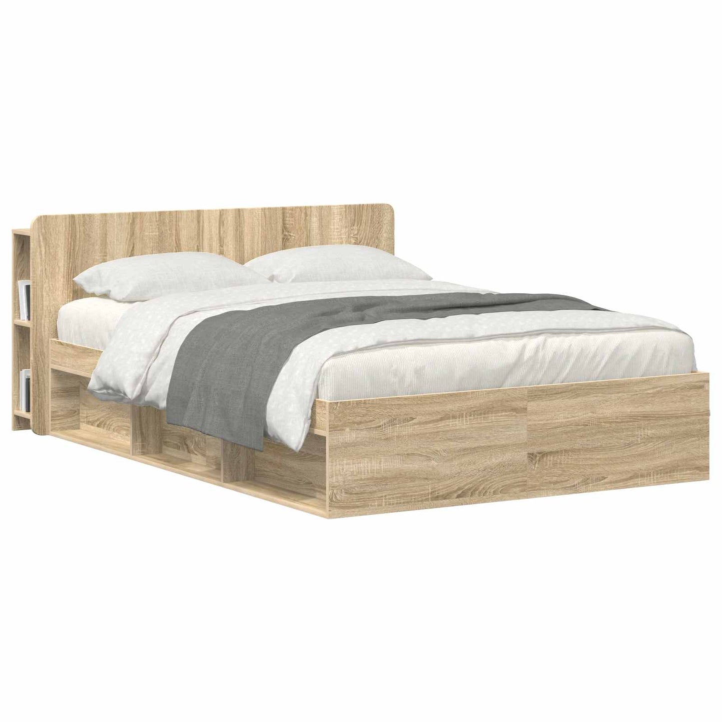 Headboard Cabinet with Storage Sonoma Oak Engineered Wood
