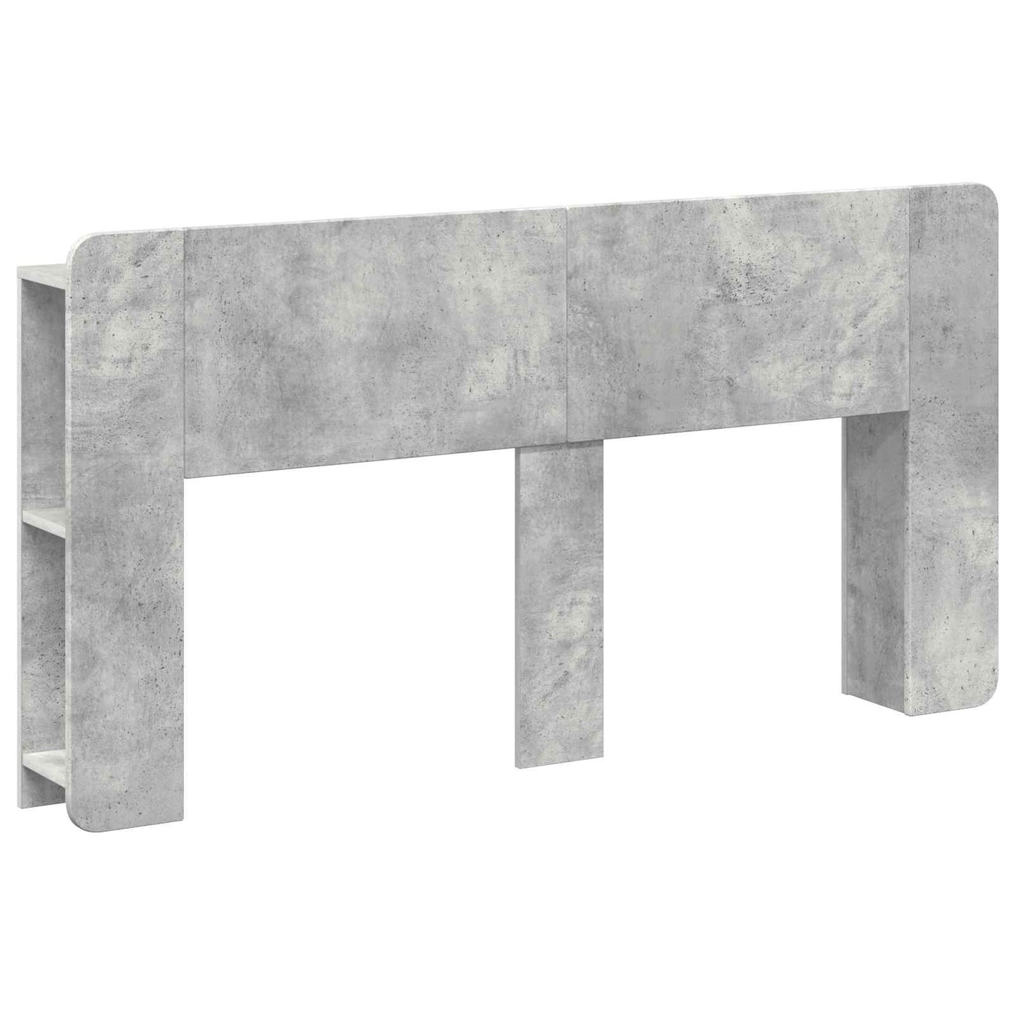 Headboard Cabinet with Storage Concrete Grey Engineered Wood