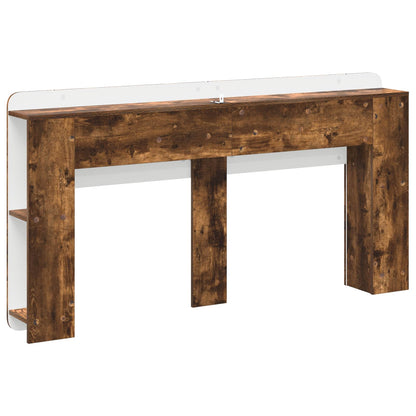 Headboard Cabinet with Storage Smoked Oak Engineered Wood