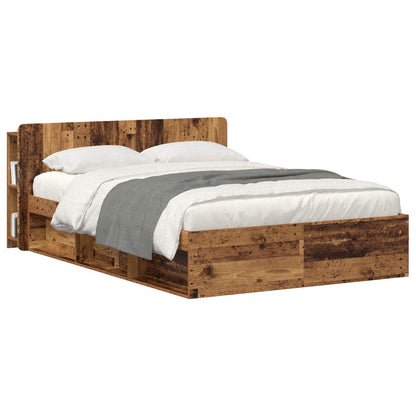 Headboard Cabinet with Storage Old Wood Engineered Wood