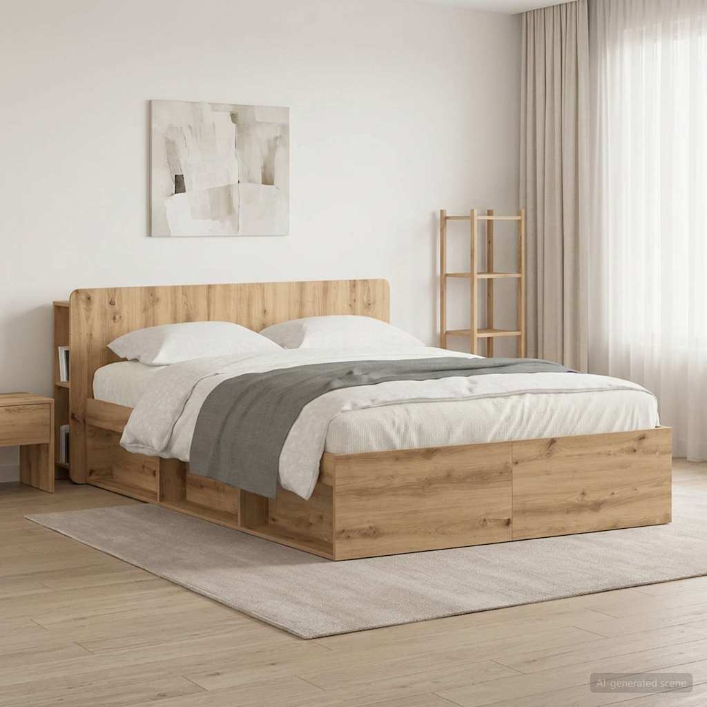 Headboard Cabinet Artisan Oak 140 cm Engineered Wood