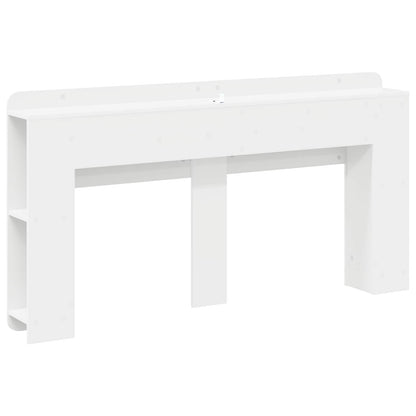 Headboard Cabinet with Storage White Engineered Wood