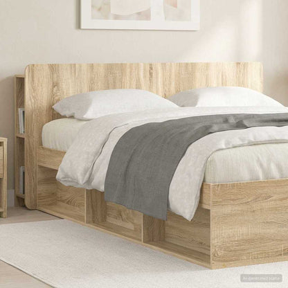 Headboard Cabinet with Storage Sonoma Oak Engineered Wood