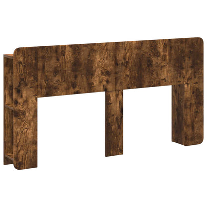 Headboard Cabinet with Storage Smoked Oak Engineered Wood