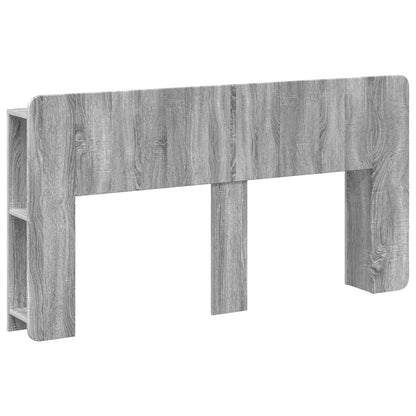Headboard Cabinet with Storage Grey Sonoma Engineered Wood