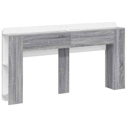 Headboard Cabinet with Storage Grey Sonoma Engineered Wood
