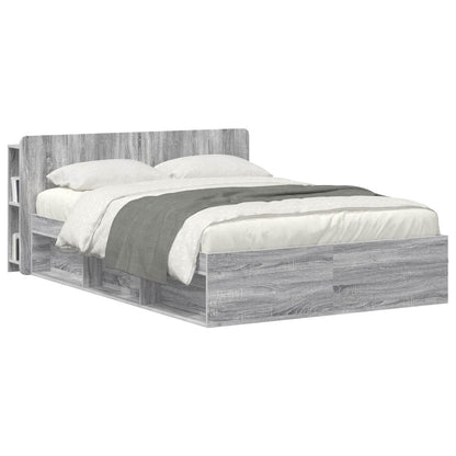 Headboard Cabinet with Storage Grey Sonoma Engineered Wood