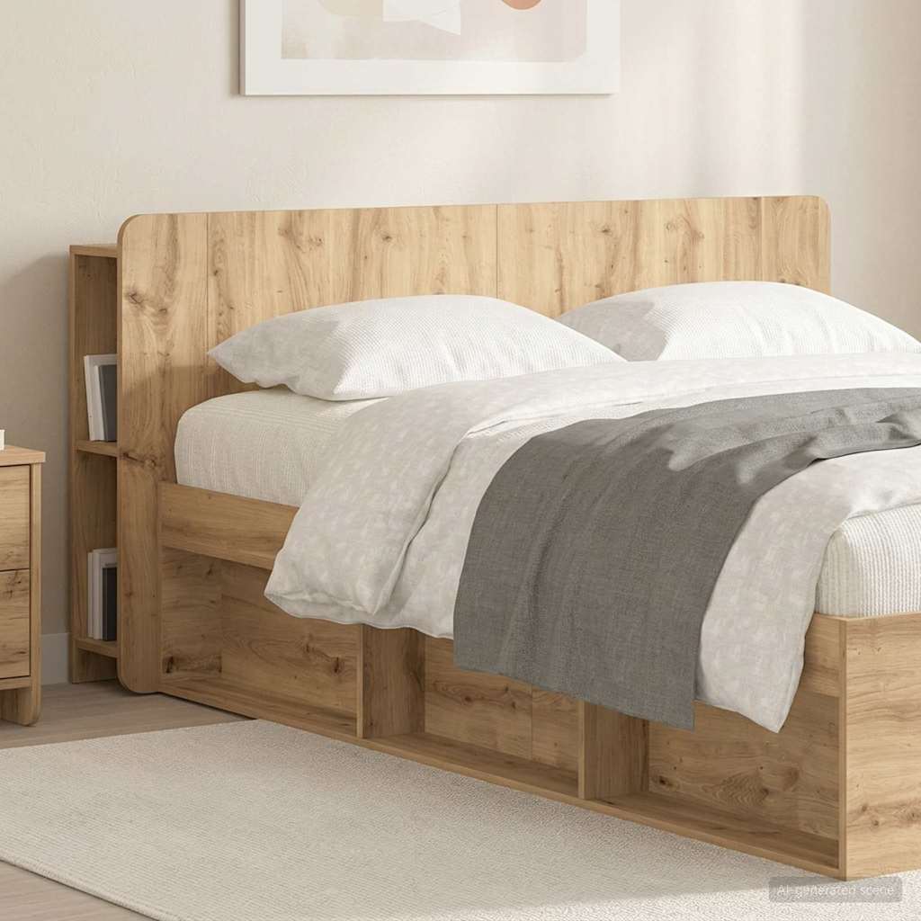 Headboard Cabinet with Storage Artisan Oak Engineered Wood