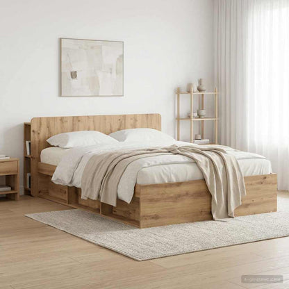 Headboard Cabinet with Storage Artisan Oak Engineered Wood