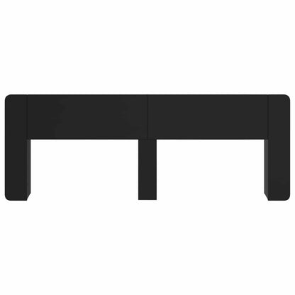 Headboard Cabinet with Storage Black Engineered Wood