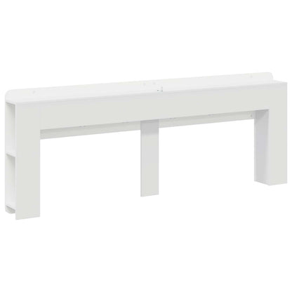 Headboard Cabinet with Storage High Gloss White Engineered Wood