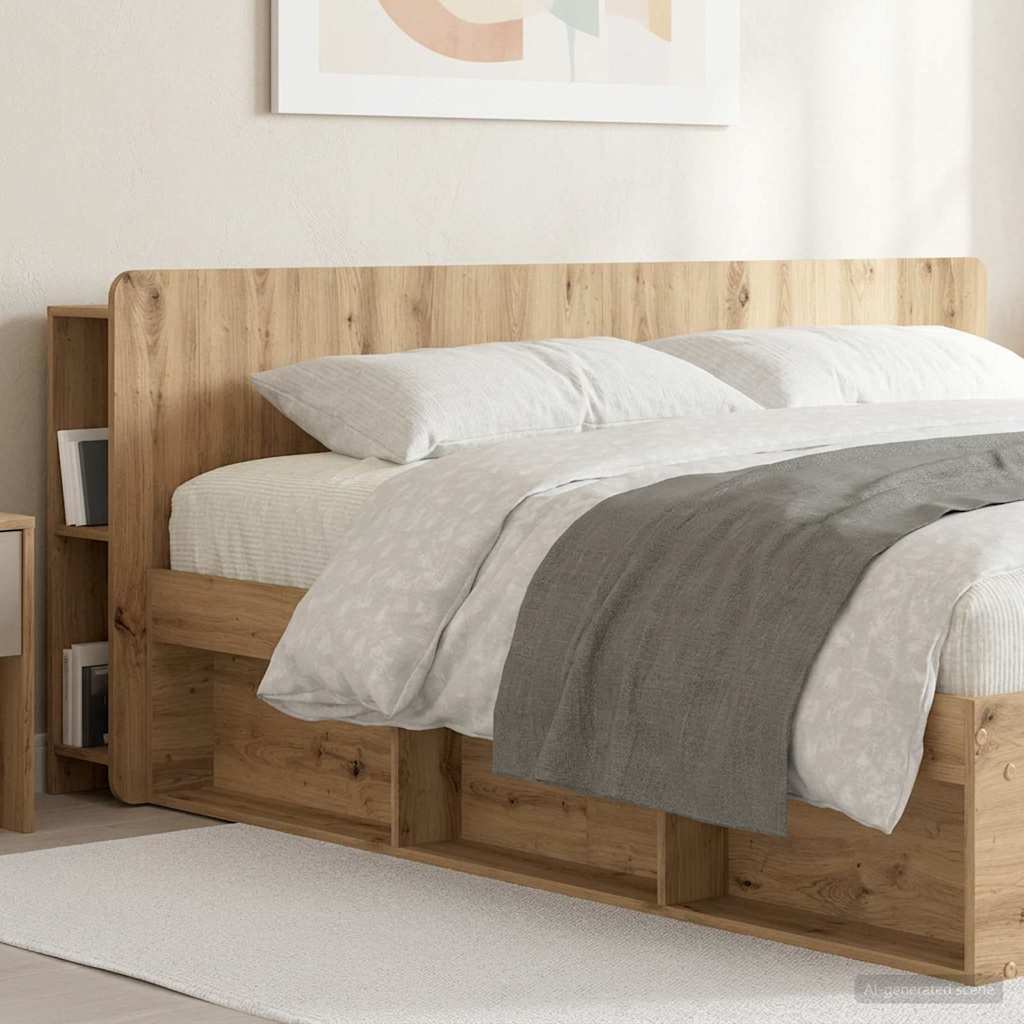 Headboard Cabinet with Storage Artisan Oak Engineered Wood