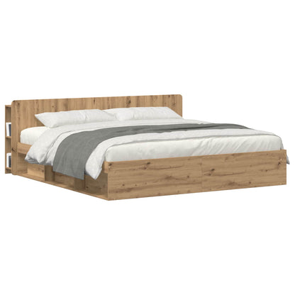 Headboard Cabinet with Storage Artisan Oak Engineered Wood