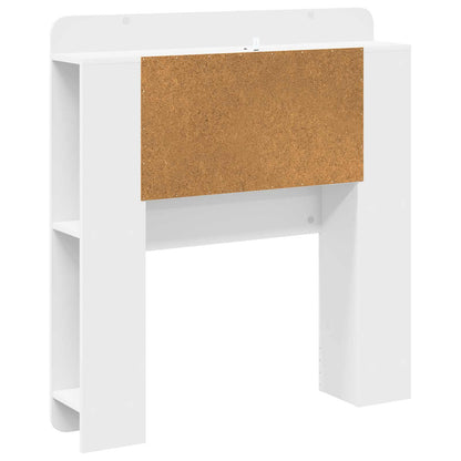 Headboard Cabinet with Storage White Engineered Wood