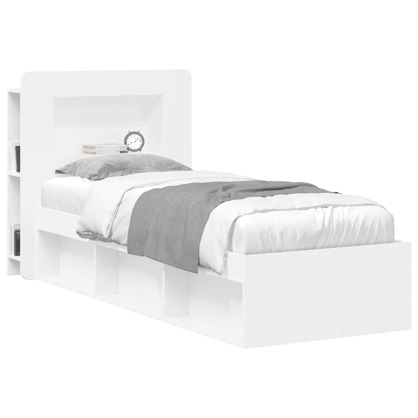 Headboard Cabinet with Storage White Engineered Wood