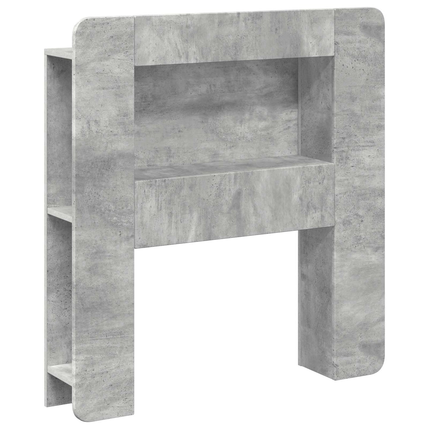 Headboard Cabinet with Storage Concrete Grey Engineered Wood