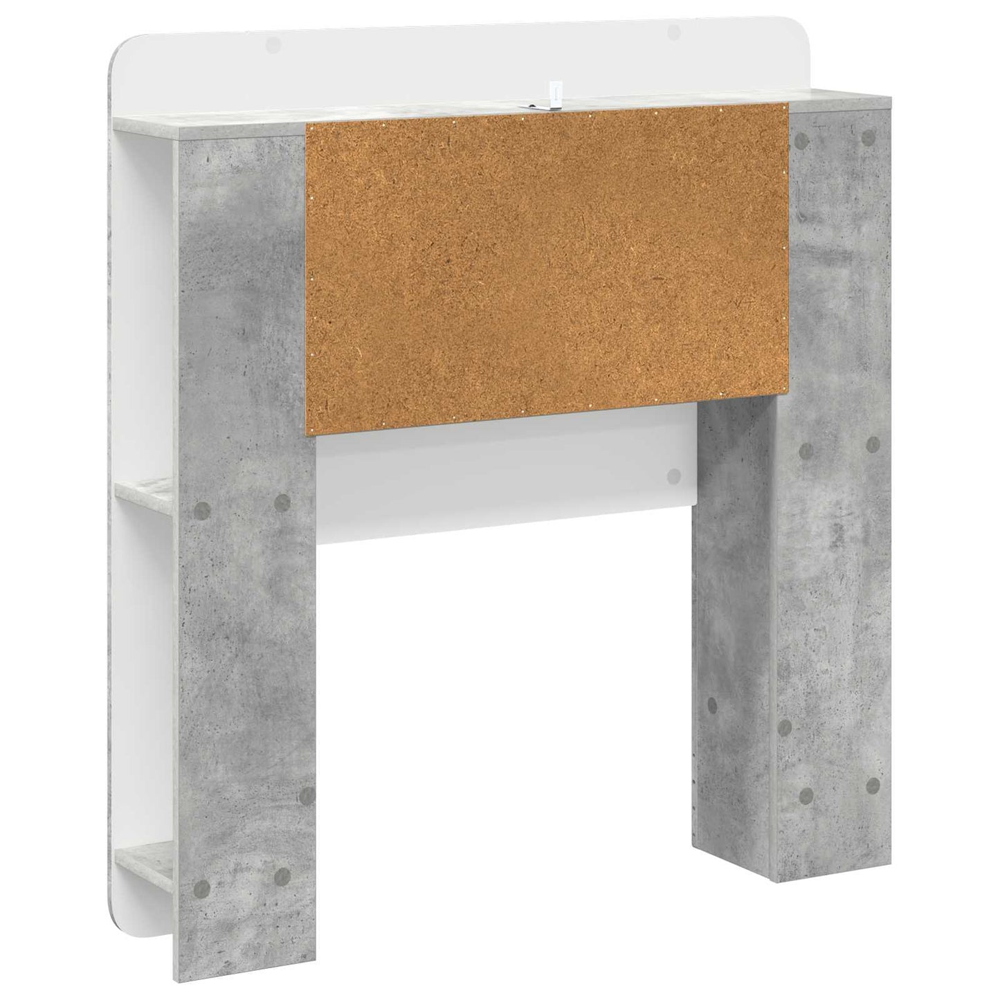 Headboard Cabinet with Storage Concrete Grey Engineered Wood