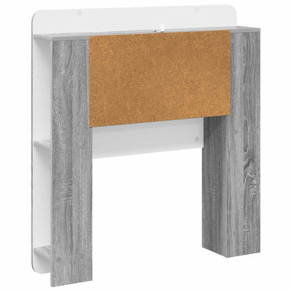 Headboard Cabinet with Storage Grey Sonoma Engineered Wood