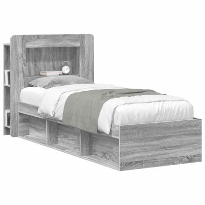 Headboard Cabinet with Storage Grey Sonoma Engineered Wood