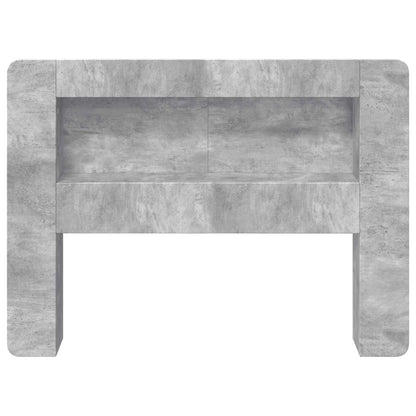 Headboard Cabinet with Storage Concrete Grey Engineered Wood