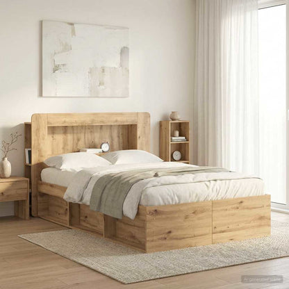 Headboard Cabinet with Storage Artisan Oak Engineered Wood