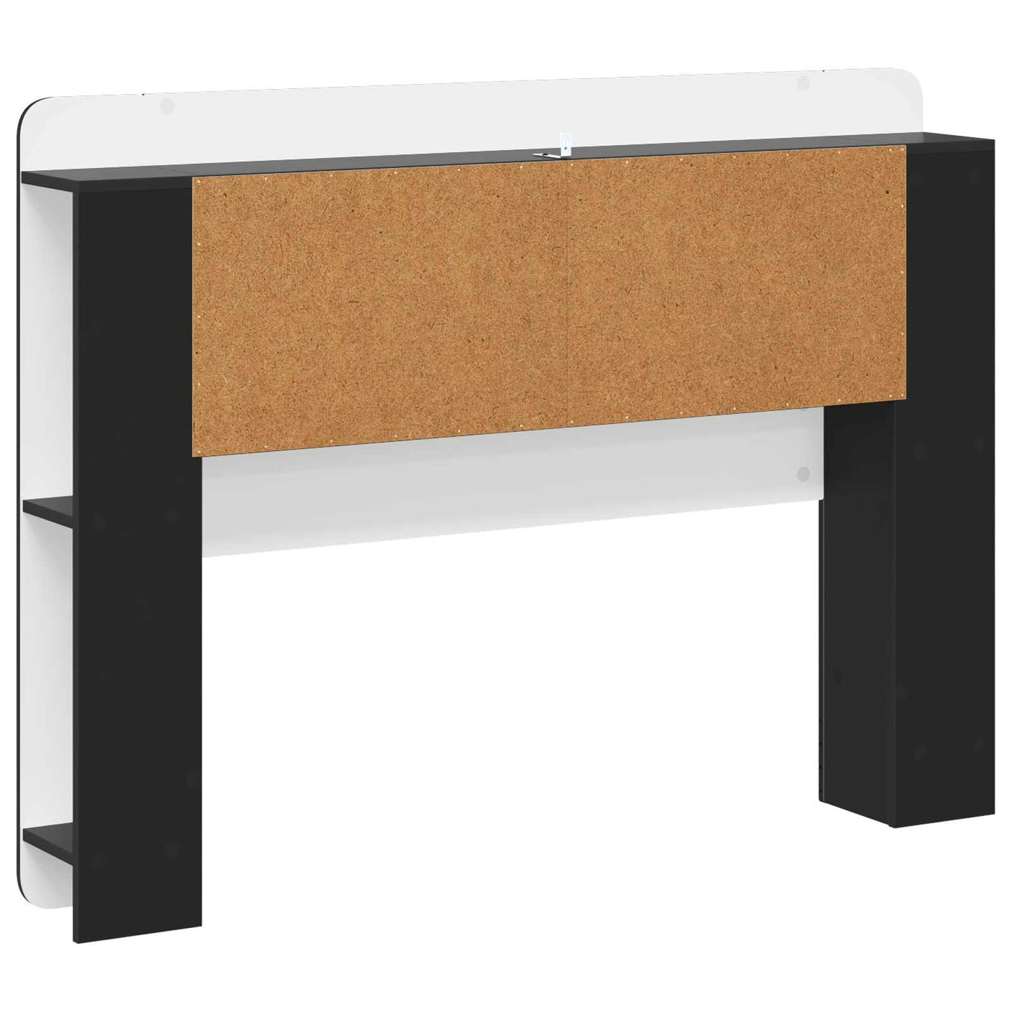 Headboard Cabinet with Storage Black Engineered Wood