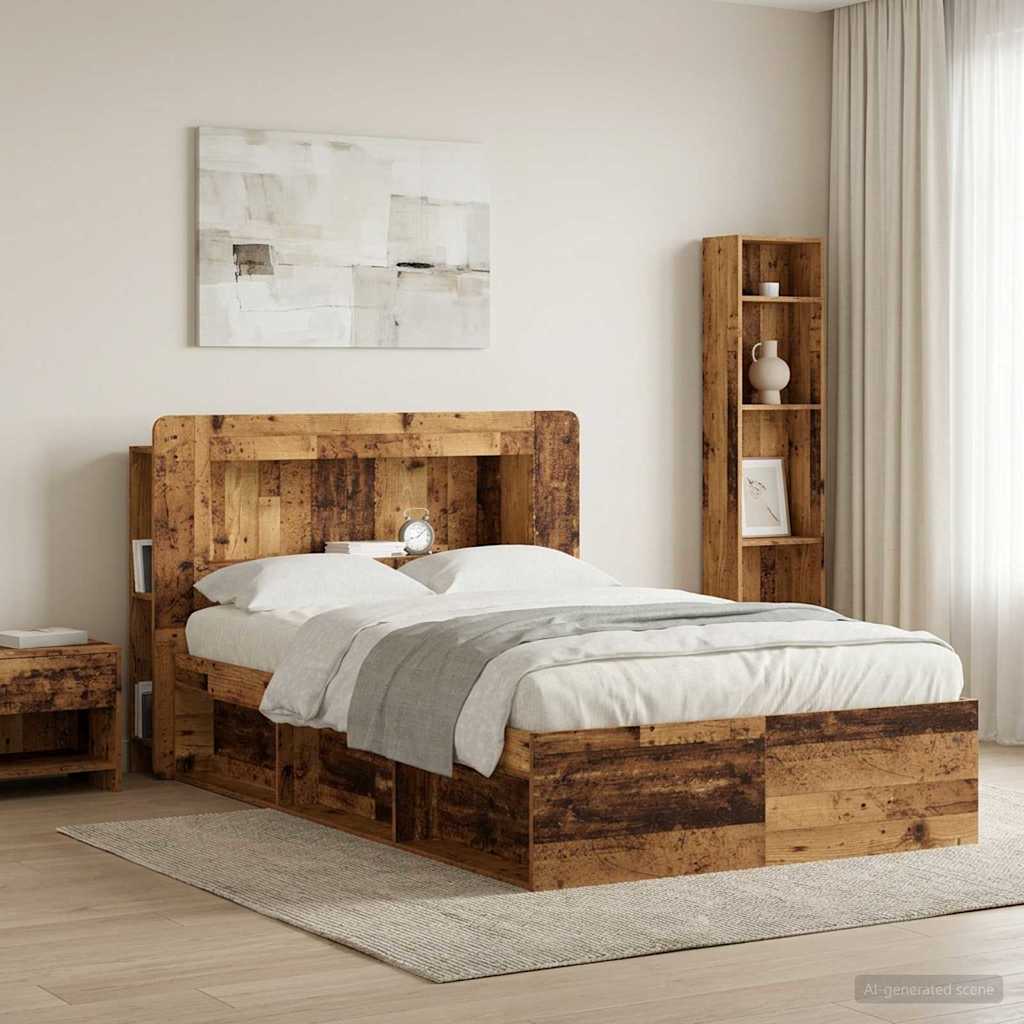 Headboard Cabinet with Storage Old Wood Engineered Wood