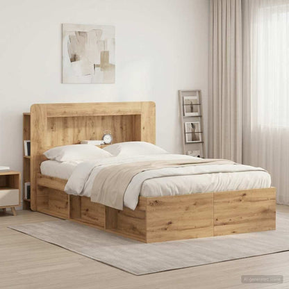 Headboard Cabinet with Storage Artisan Oak Engineered Wood
