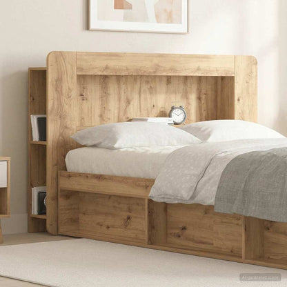Headboard Cabinet with Storage Artisan Oak Engineered Wood