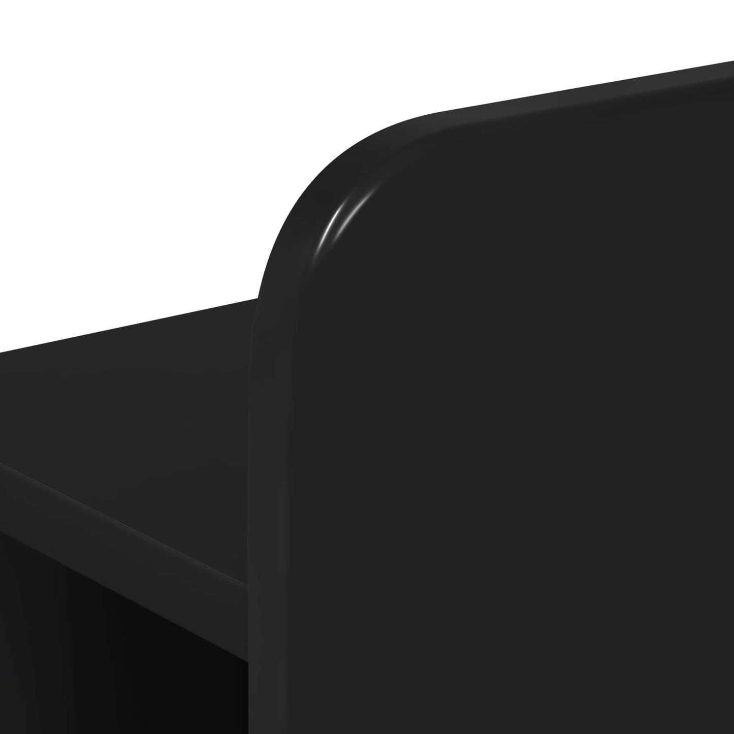 Headboard Cabinet with Storage Black Engineered Wood