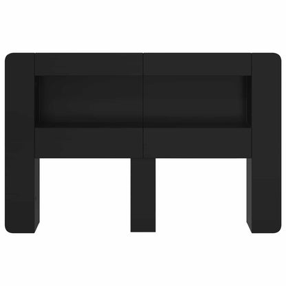 Headboard Cabinet with Storage Black Engineered Wood