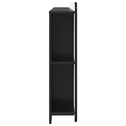 Headboard Cabinet with Storage Black Engineered Wood