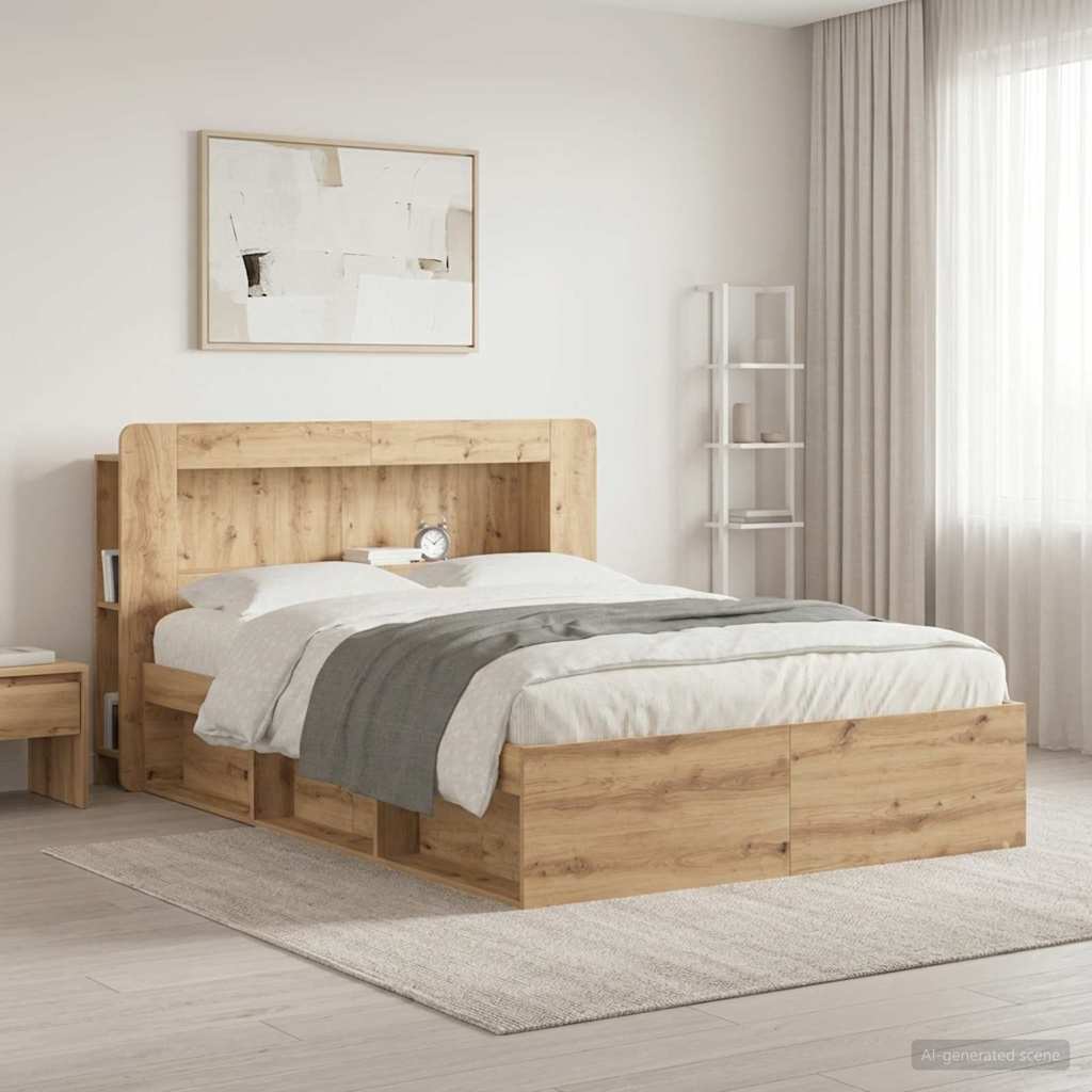 Headboard Cabinet Artisan Oak 140 cm Engineered Wood