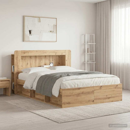 Headboard Cabinet Artisan Oak 140 cm Engineered Wood