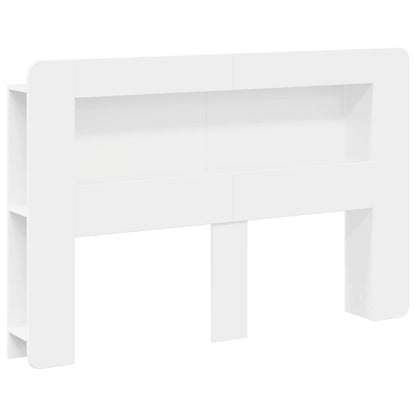 Headboard Cabinet with Storage White Engineered Wood