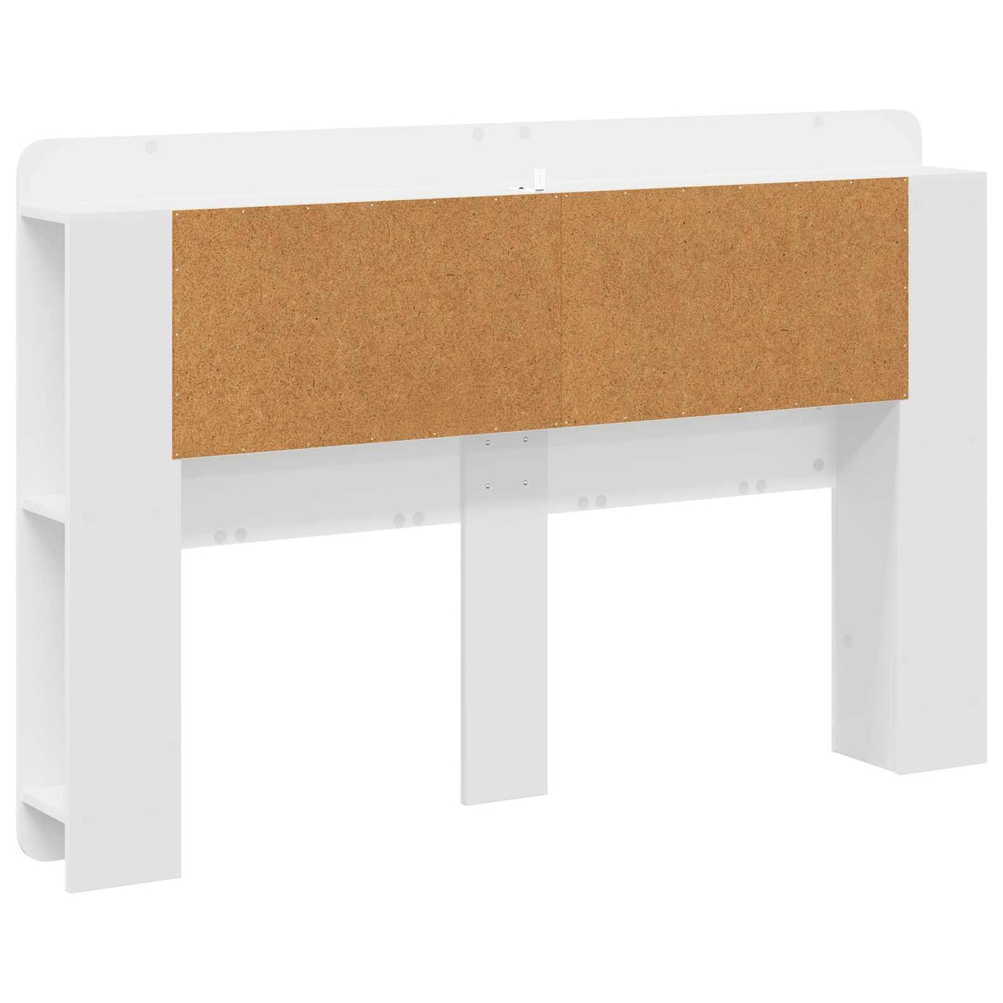 Headboard Cabinet with Storage High Gloss White Engineered Wood