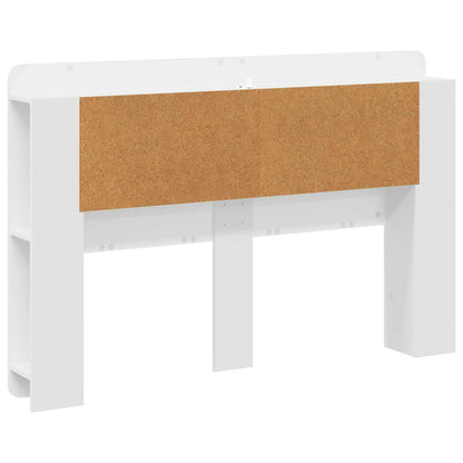Headboard Cabinet with Storage High Gloss White Engineered Wood